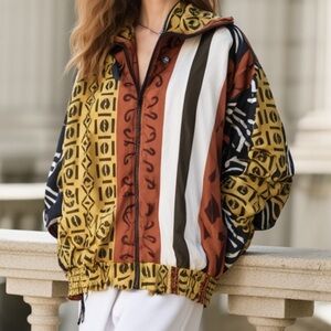 ⚫️ THE AFRICAN VILLAGE STATEMENT BOMBER VINTAGE JACKET​​